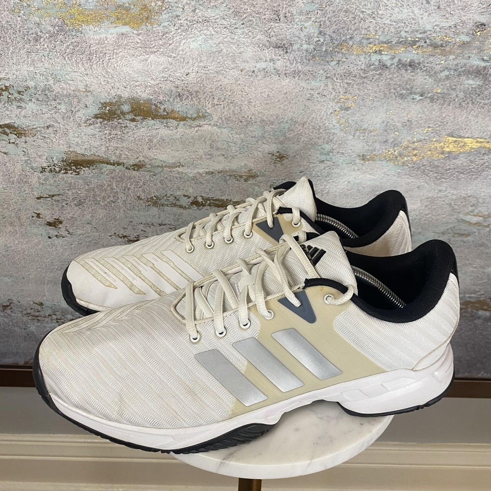 Adidas Barricade Court Shoes Mens Size 12 White Tennis Sneakers Low Top CM7817